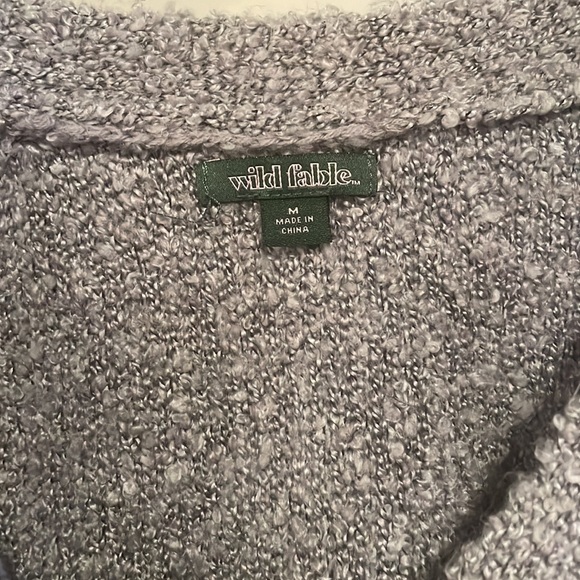 Cropped Cozy Shrug Cardigan Wild Fable Lilac Purple Fuzzy V-Neck Sz Small - Picture 2 of 5